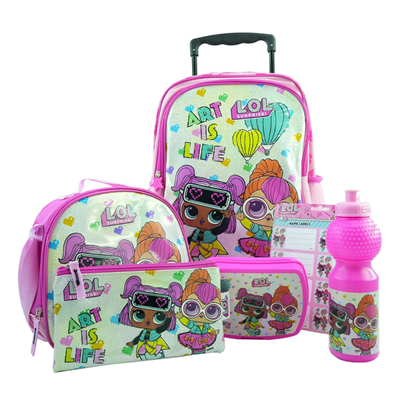 ست 6 در 1 کوله پشتی چرخدار 40 سانتی Art is Life مدل Rainbow Max - Backpack - Trolly Bag - Promotion Items 6 in 1 - Art is Life _کیف مدرسه